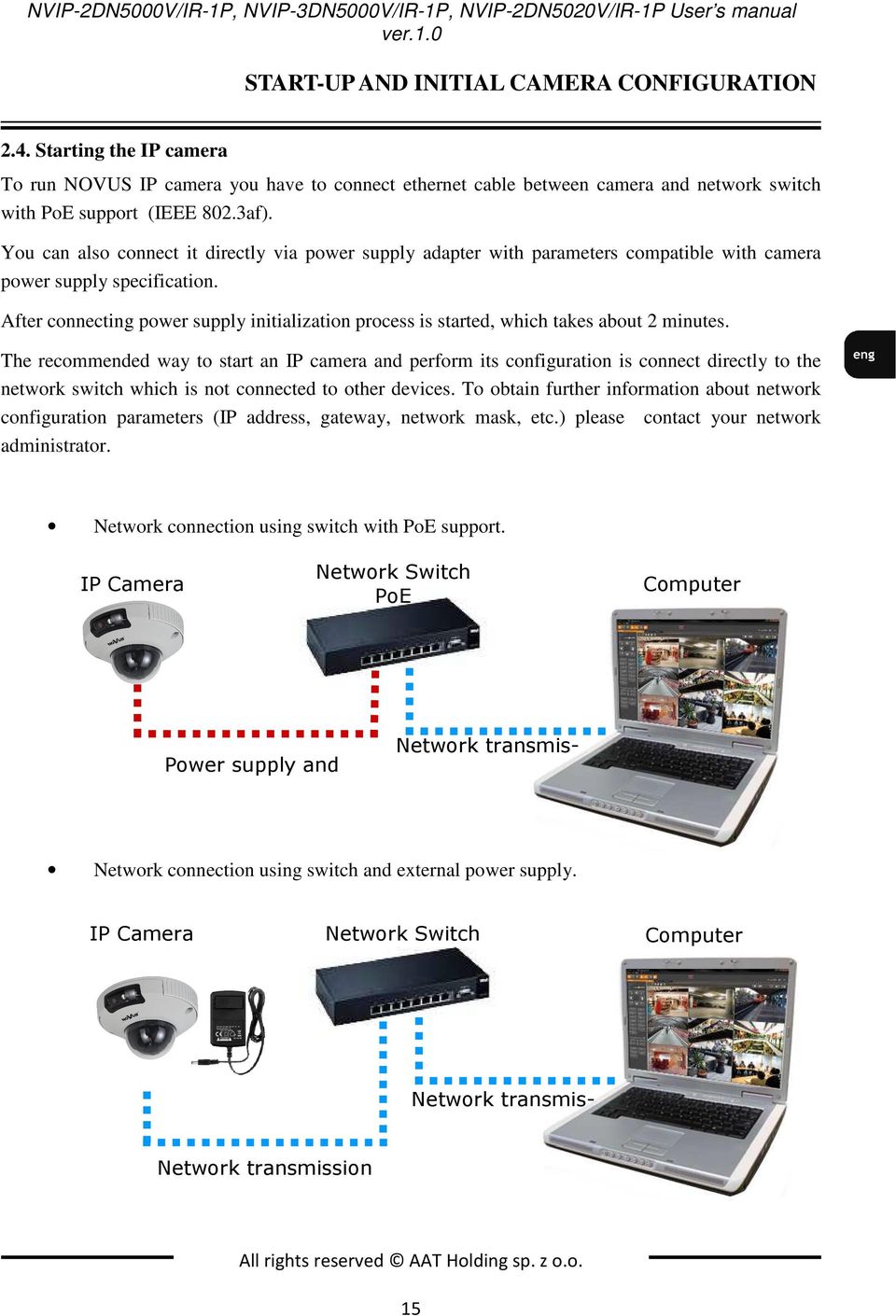 You can also connect it directly via power supply adapter with parameters compatible with camera power supply specification.