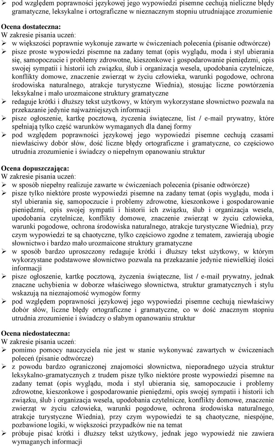 samopoczucie i problemy zdrowotne, kieszonkowe i gospodarowanie pieniędzmi, opis swojej sympatii i historii ich związku, ślub i organizacja wesela, upodobania czytelnicze, konflikty domowe, znaczenie