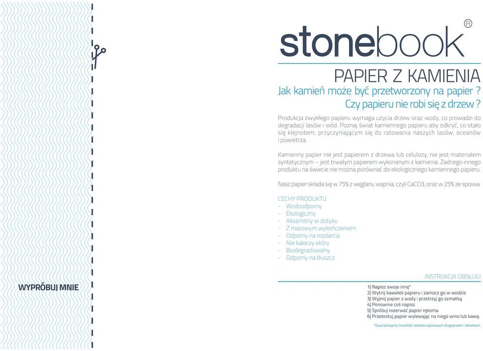 Kamienny papier nie jest papierem z drzewa lub celulozy, nie jest materiałem syntetycznym jest trwałym papierem wykonanym z kamienia.