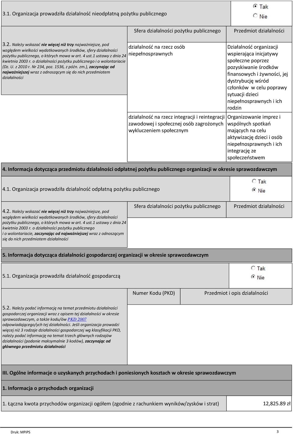 o działalności pożytku publicznego i o wolontariacie (Dz. U. z 2010 r. Nr 234, poz. 1536, z późn. zm.