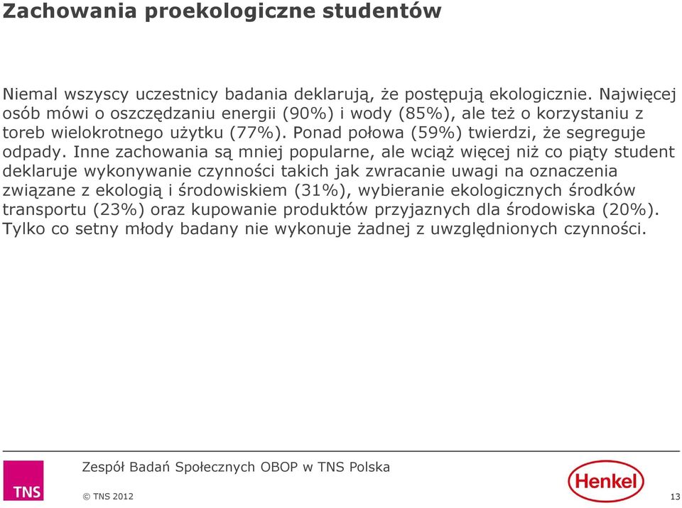 Ponad połowa (59%) twierdzi, że segreguje odpady.