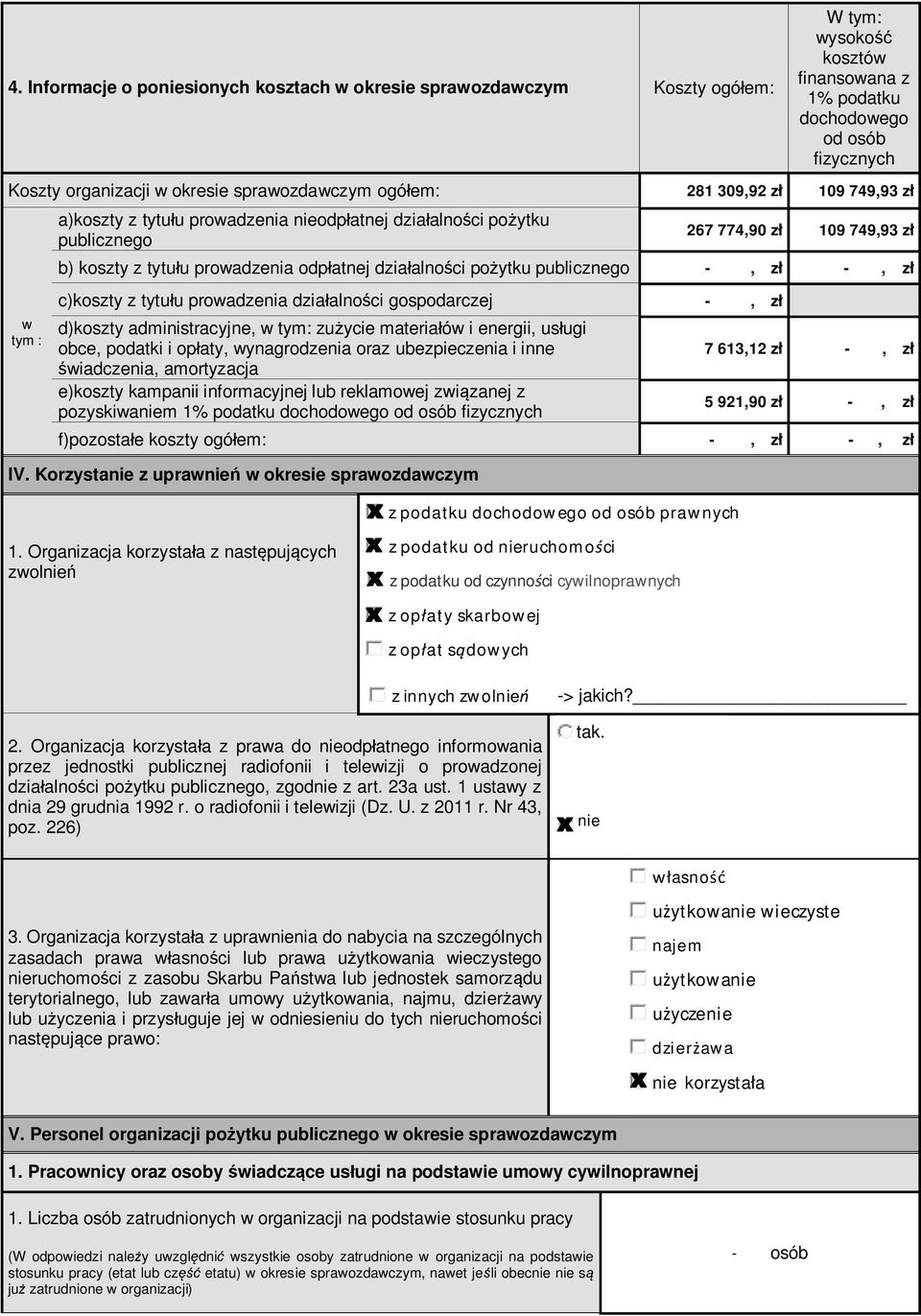 ytku publicznego c)koszty z tytu u prowadzenia dzia alno ci gospodarczej d)koszty administracyjne, w tym: zu ycie materia ów i energii, us ugi obce, podatki i op aty, wynagrodzenia oraz ubezpieczenia