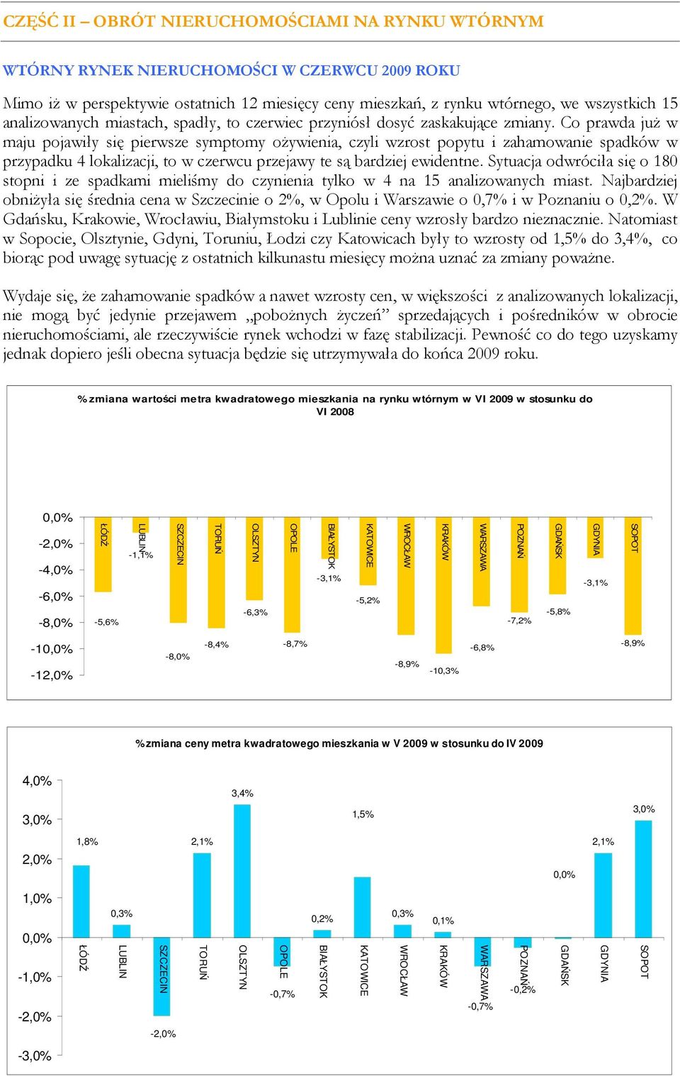 Co prawda juŝ w maju pojawiły się pierwsze symptomy oŝywienia, czyli wzrost popytu i zahamowanie spadków w przypadku 4 lokalizacji, to w czerwcu przejawy te są bardziej ewidentne.