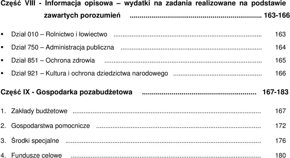 .. 164 Dział 851 Ochrona zdrowia... 165 Dział 921 Kultura i ochrona dziedzictwa narodowego.