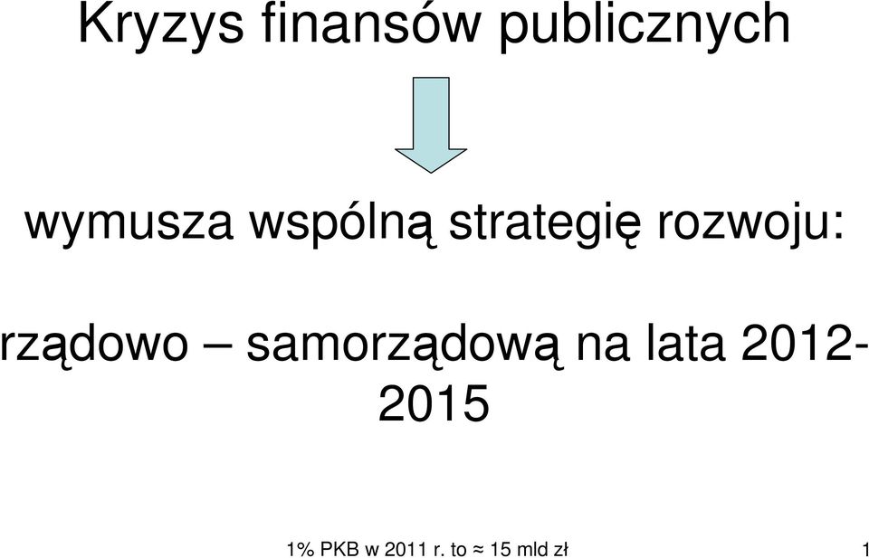 rozwoju: rządowo samorządową na