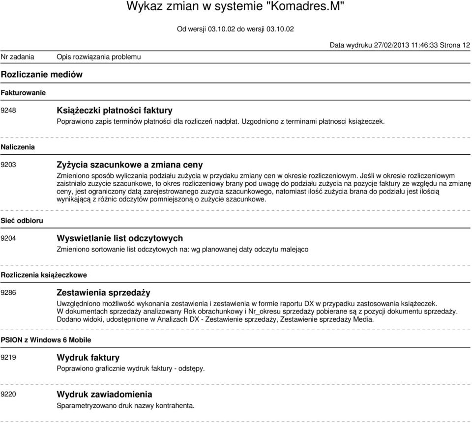 Jeśli w okresie rozliczeniowym zaistniało zuzycie szacunkowe, to okres rozliczeniowy brany pod uwagę do podziału zużycia na pozycje faktury ze względu na zmianę ceny, jest ograniczony datą