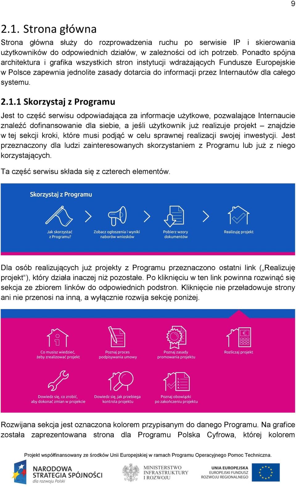 1 Skorzystaj z Programu Jest to część serwisu odpowiadająca za informacje użytkowe, pozwalające Internaucie znaleźć dofinansowanie dla siebie, a jeśli użytkownik już realizuje projekt znajdzie w tej