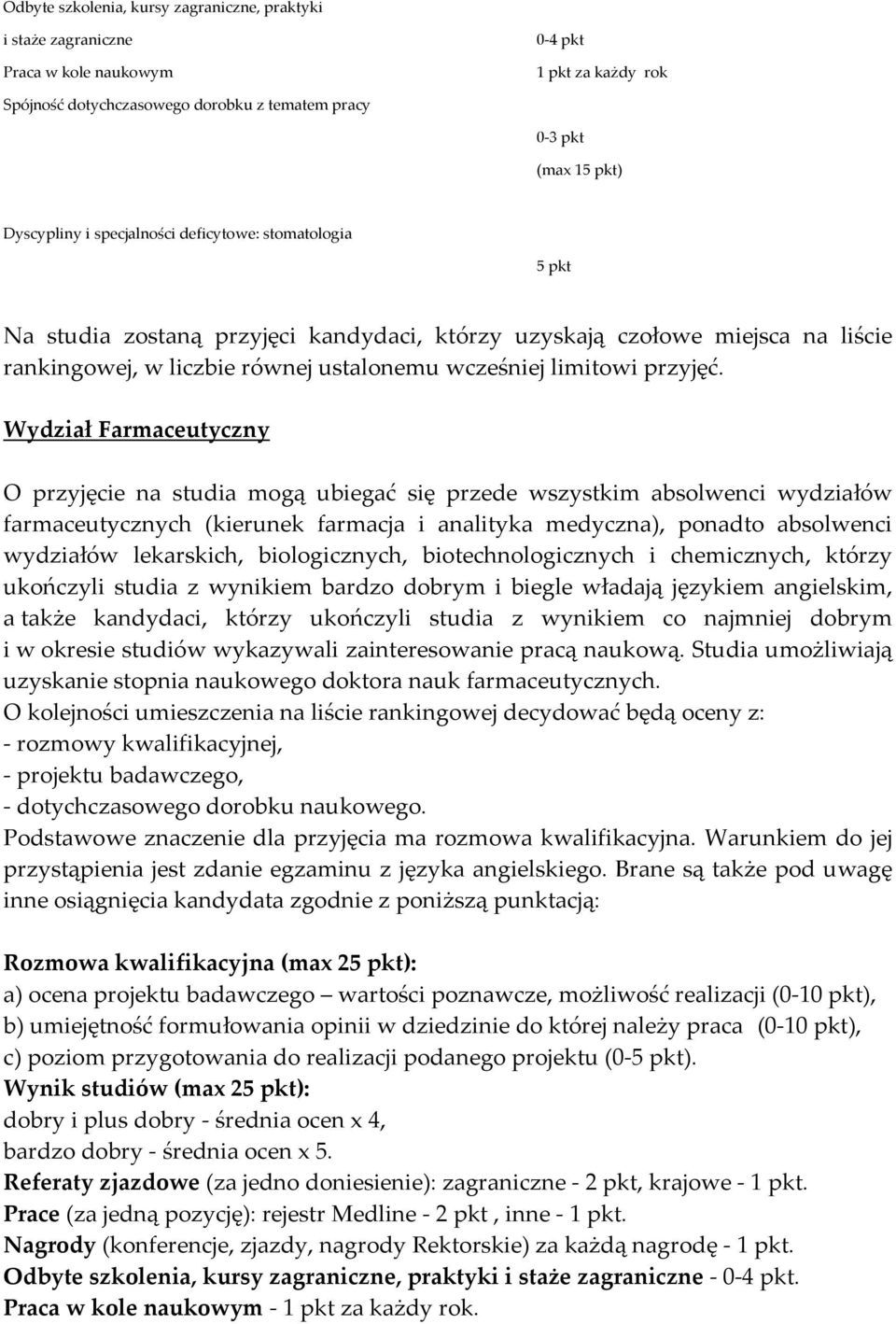 Wydział Farmaceutyczny O przyjęcie na studia mogą ubiegać się przede wszystkim absolwenci wydziałów farmaceutycznych (kierunek farmacja i analityka medyczna), ponadto absolwenci wydziałów lekarskich,