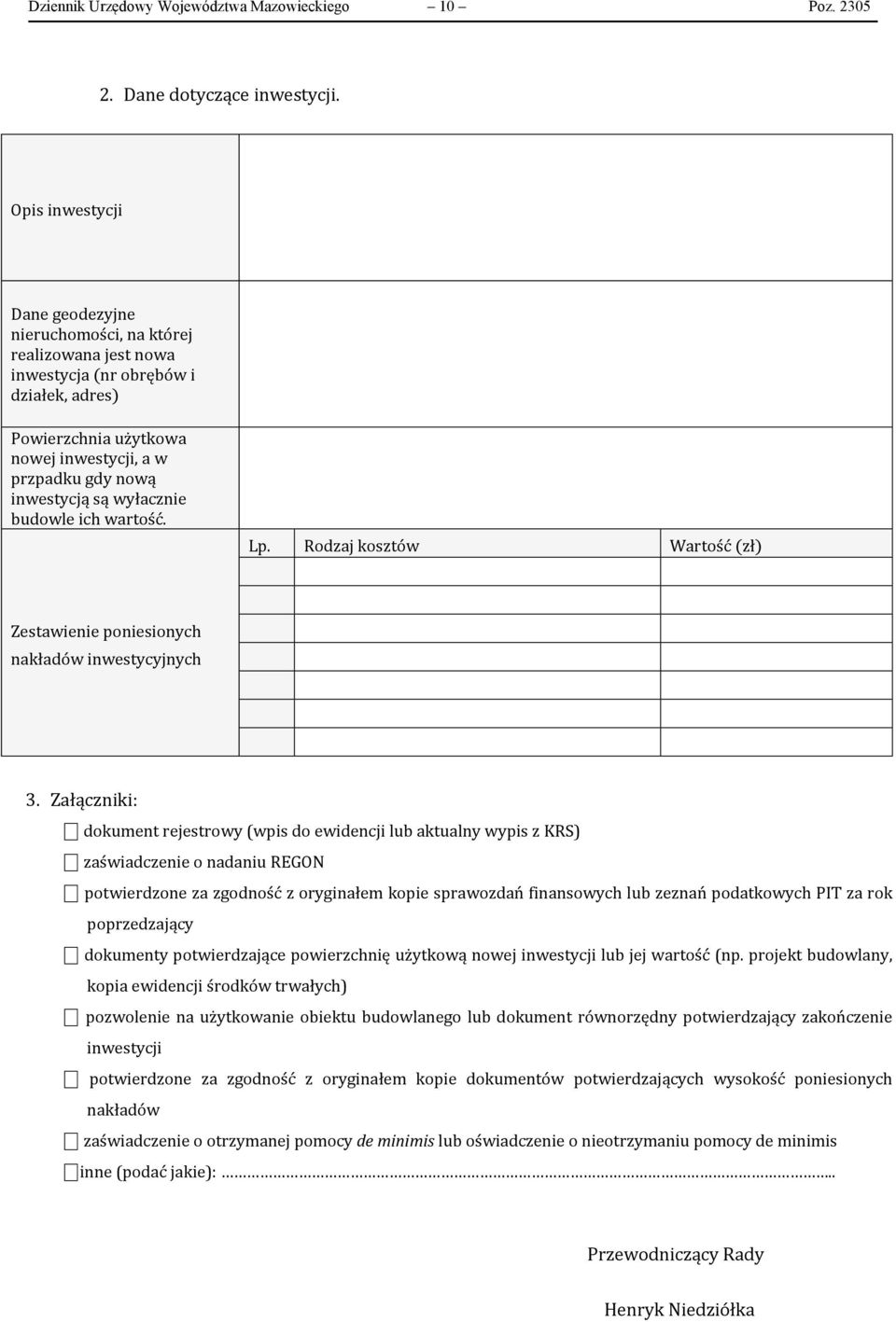 wyłacznie budowle ich wartość. Lp. Rodzaj kosztów Wartość (zł) Zestawienie poniesionych nakładów inwestycyjnych 3.