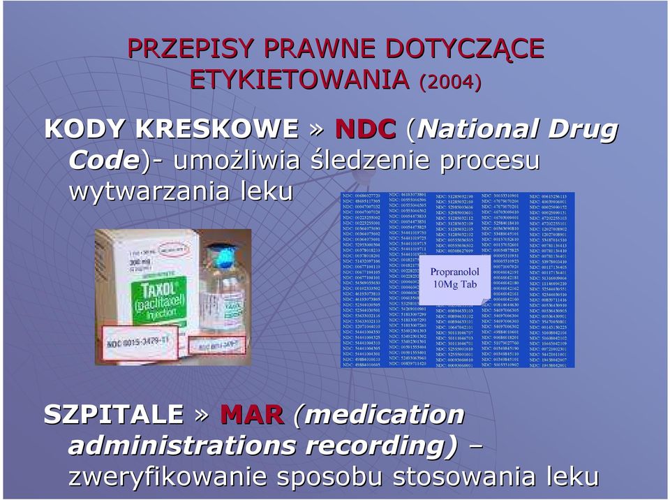 procesu wytwarzania leku SZPITALE» MAR (medication