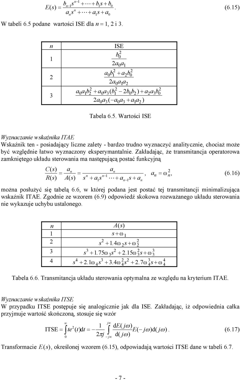 6 w kórej podaa jes posać ej rasmiacji miimalizująca wskaźik IE. Zgodie ze wzorem 6.9 odpowiedź skokowa rozważaego układu serowaia ie wkazuje uchbu usaloego. s s ω s 4. ωs ω 3 3 s 7. 5 ω3s.