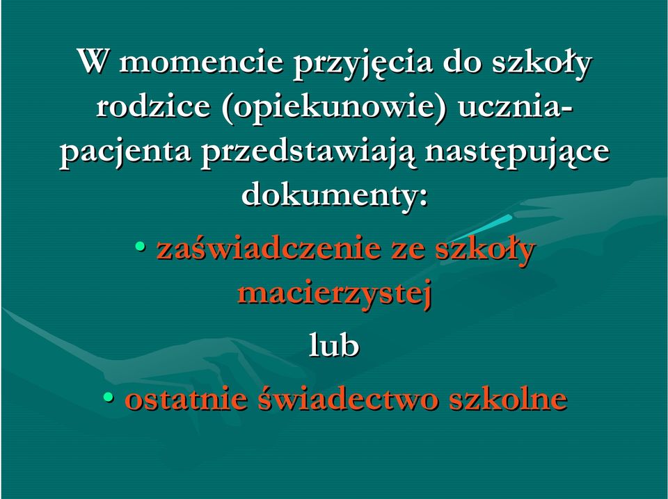 przedstawiają następujące dokumenty: