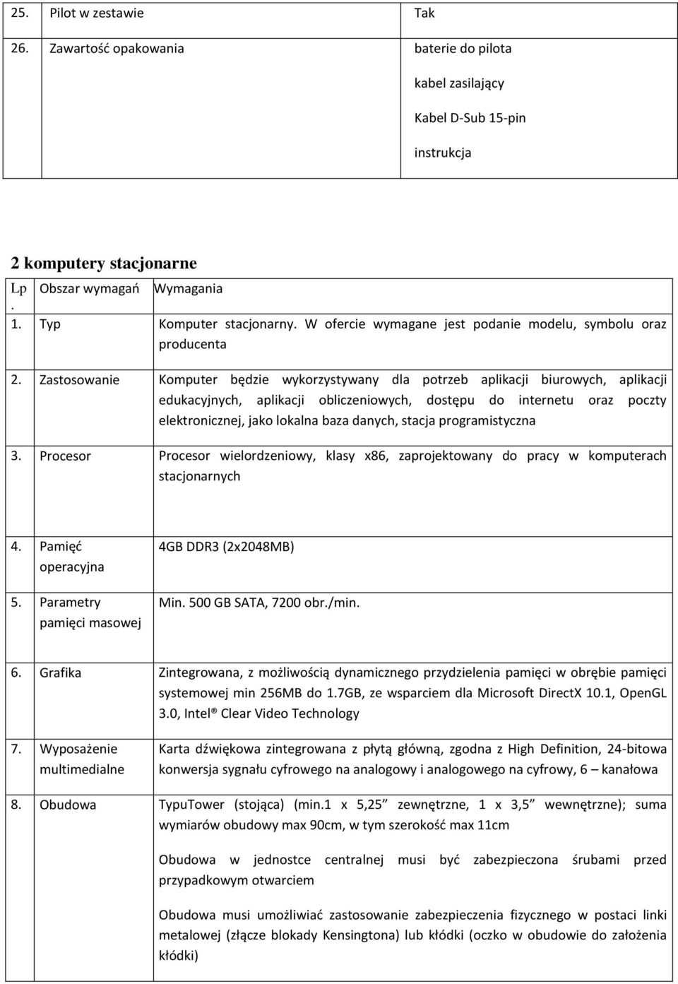 Zastosowanie Komputer będzie wykorzystywany dla potrzeb aplikacji biurowych, aplikacji edukacyjnych, aplikacji obliczeniowych, dostępu do internetu oraz poczty elektronicznej, jako lokalna baza