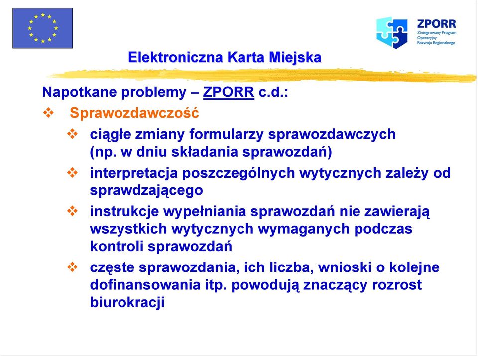 instrukcje wypełniania sprawozdań nie zawierają wszystkich wytycznych wymaganych podczas kontroli