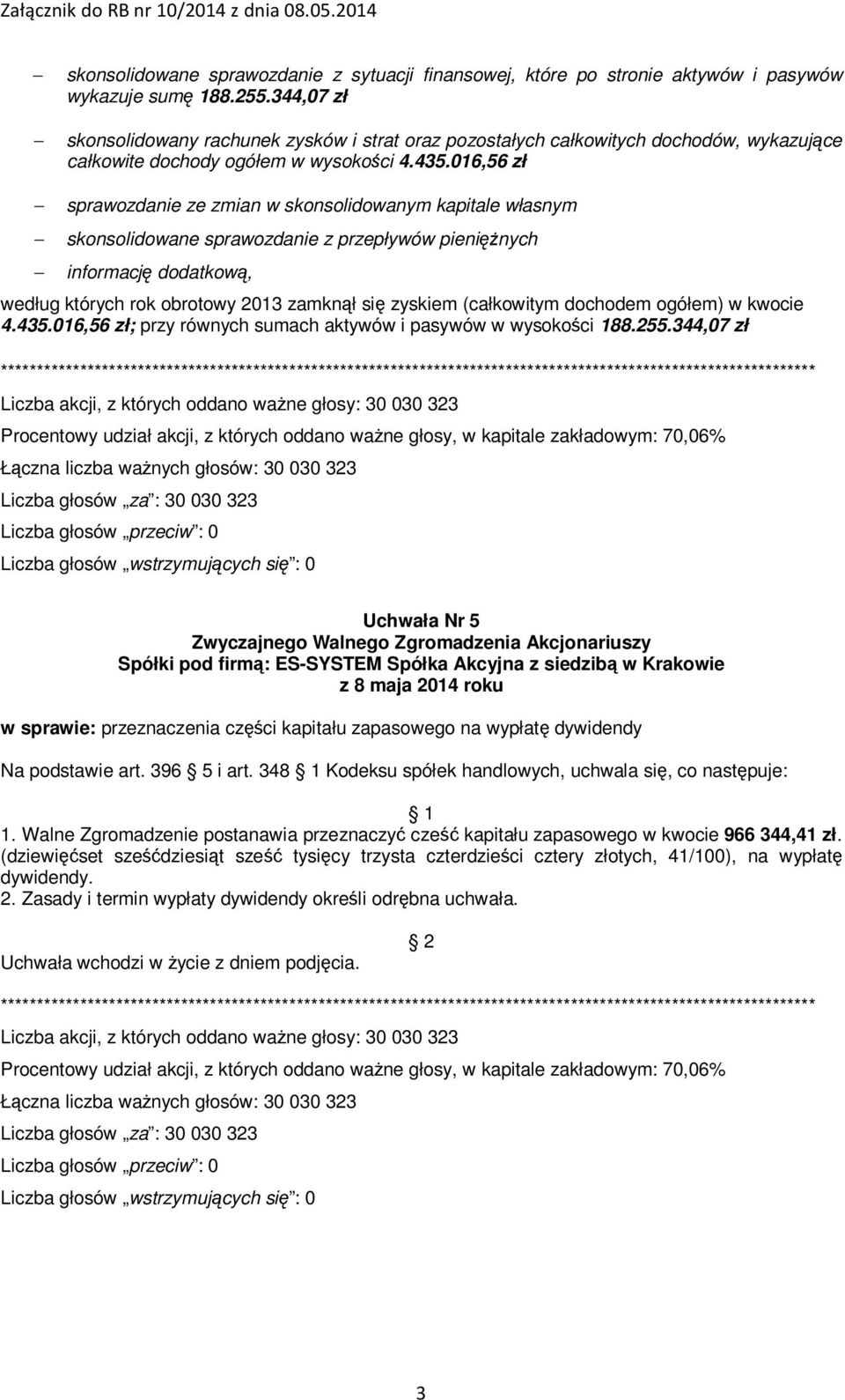 016,56 zł sprawozdanie ze zmian w skonsolidowanym kapitale własnym skonsolidowane sprawozdanie z przepływów pieniężnych informację dodatkową, według których rok obrotowy 2013 zamknął się zyskiem