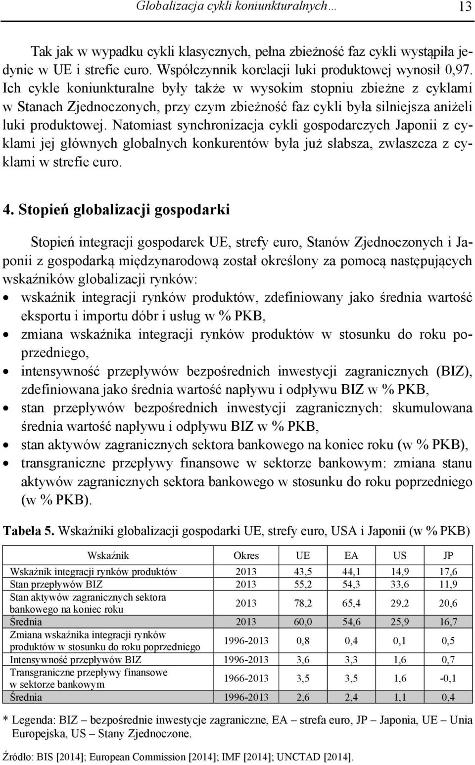 Natomiast synchronizacja cykli gospodarczych Japonii z cyklami jej głównych globalnych konkurentów była już słabsza, zwłaszcza z cyklami w strefie euro. 4.