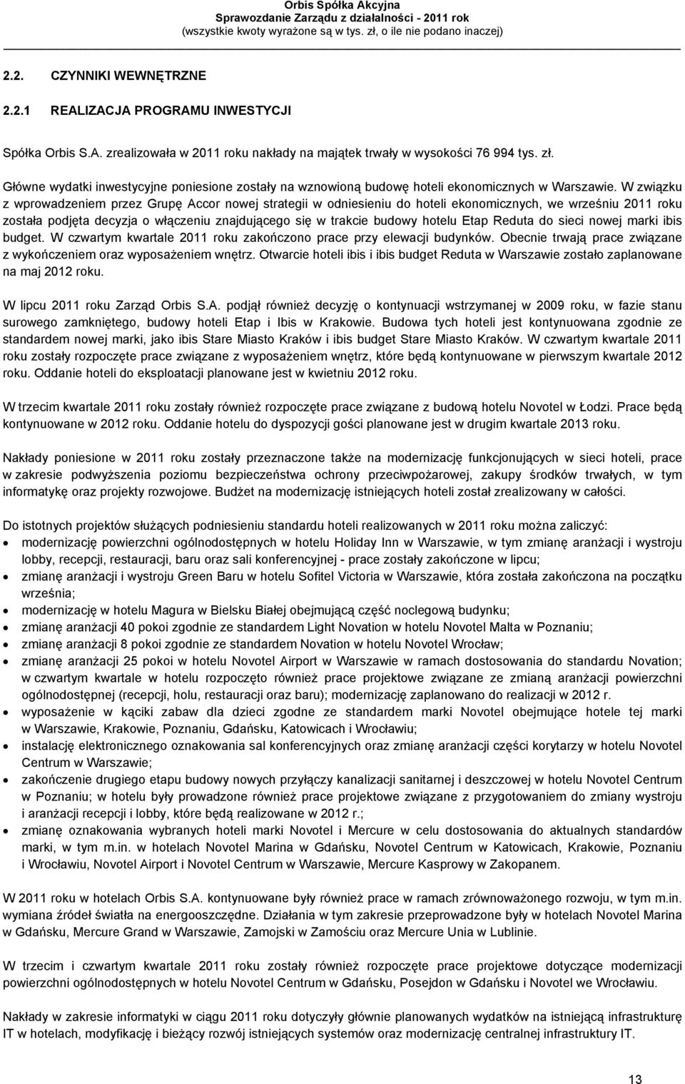 W związku z wprowadzeniem przez Grupę Accor nowej strategii w odniesieniu do hoteli ekonomicznych, we wrześniu 2011 roku została podjęta decyzja o włączeniu znajdującego się w trakcie budowy hotelu