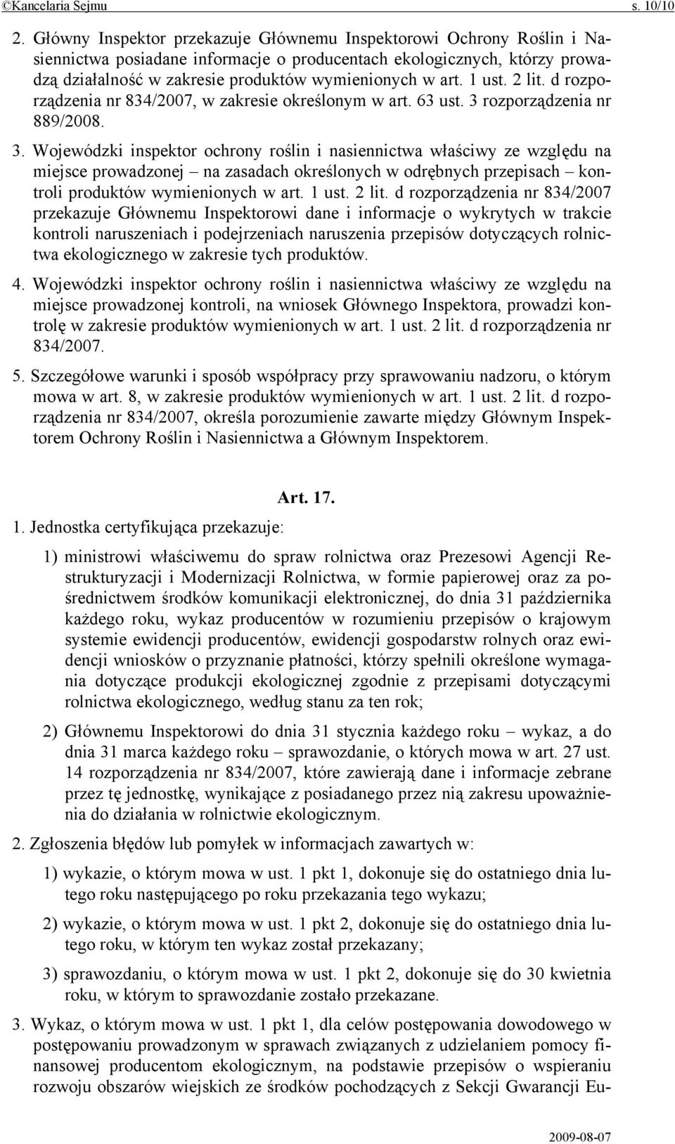 1 ust. 2 lit. d rozporządzenia nr 834/2007, w zakresie określonym w art. 63 ust. 3 