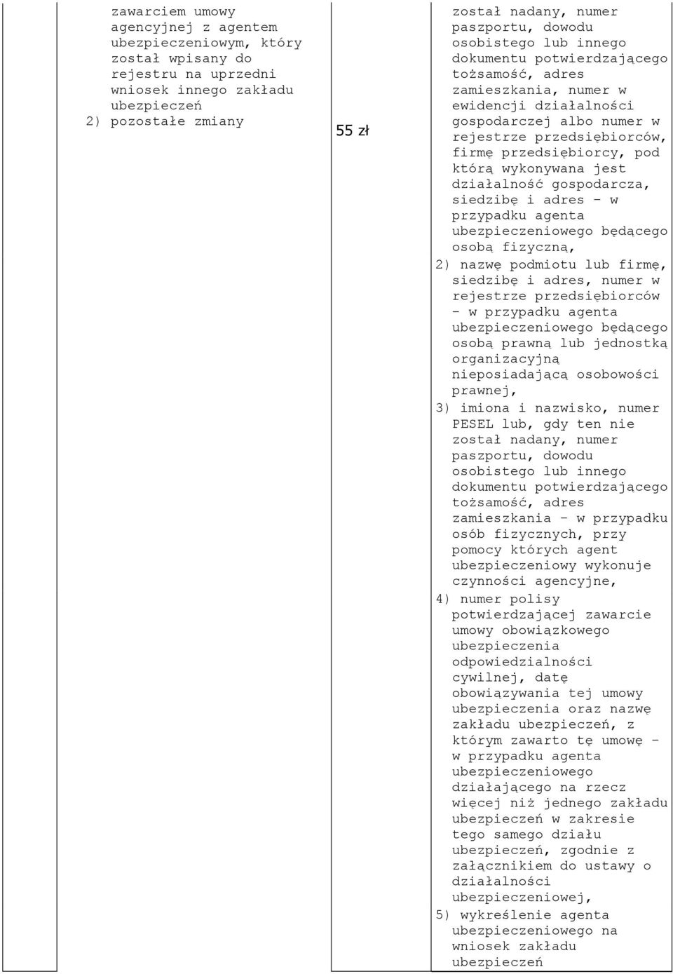 wykonywana jest działalność gospodarcza, siedzibę i adres - w przypadku agenta ubezpieczeniowego będącego osobą fizyczną, 2) nazwę podmiotu lub firmę, siedzibę i adres, numer w rejestrze
