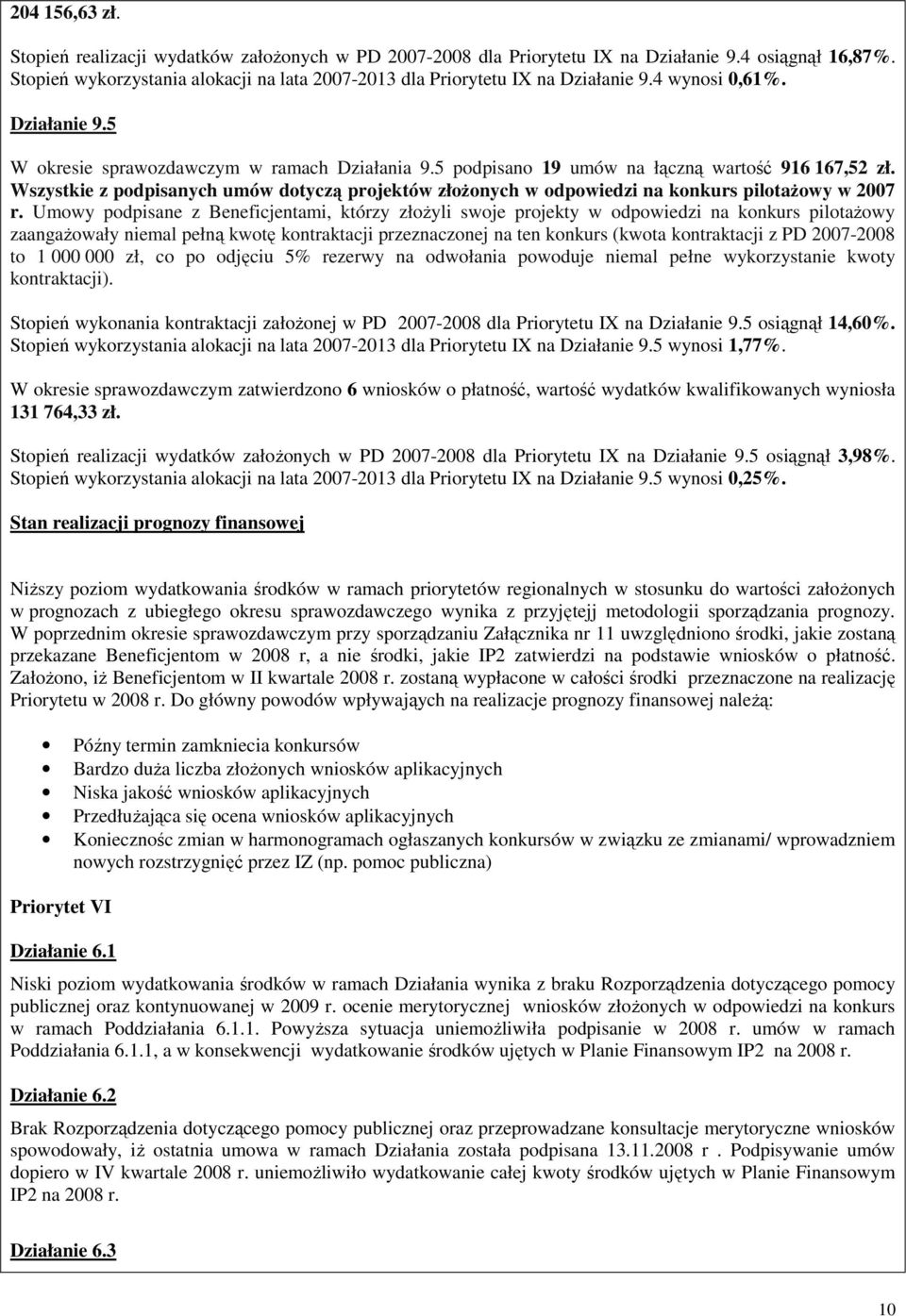 5 podpisano 19 umów na łączną wartość 916 167,52 zł. Wszystkie z podpisanych umów dotyczą projektów złoŝonych w odpowiedzi na konkurs pilotaŝowy w 2007 r.