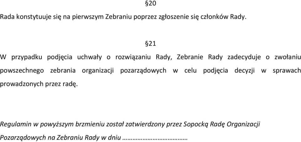 powszechnego zebrania organizacji pozarządowych w celu podjęcia decyzji w sprawach prowadzonych