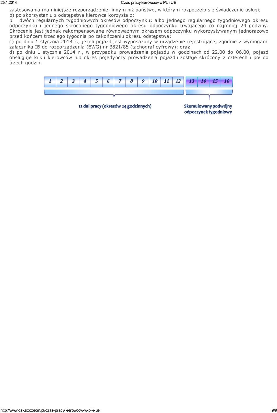 Skrócenie jest jednak rekompensowane równoważnym okresem odpoczynku wykorzystywanym jednorazowo przed końcem trzeciego tygodnia po zakończeniu okresu odstępstwa; c) po dniu 1 stycznia 2014 r.