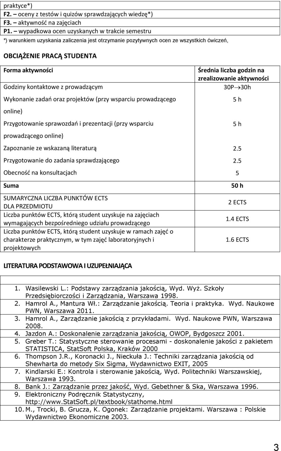 prowadzącym Wykonanie zadao oraz projektów (przy wsparciu prowadzącego online) Przygotowanie sprawozdao i prezentacji (przy wsparciu prowadzącego online) Zapoznanie ze wskazaną literaturą