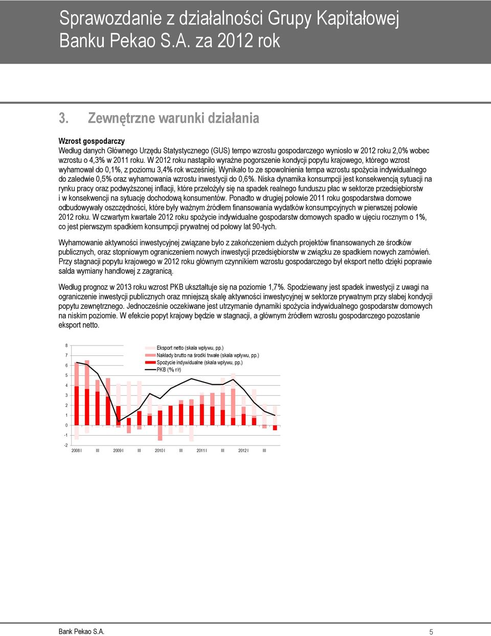 Wynikało to ze spowolnienia tempa wzrostu spożycia indywidualnego do zaledwie 0,5% oraz wyhamowania wzrostu inwestycji do 0,6%.