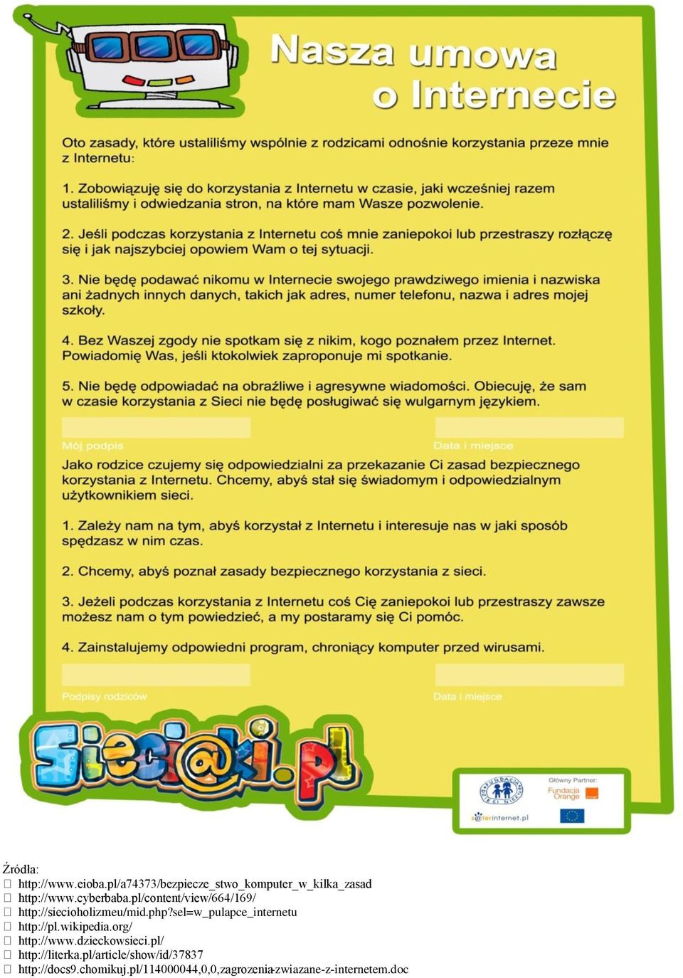 sel=w_pulapce_internetu http://pl.wikipedia.org/ http://www.dzieckowsieci.
