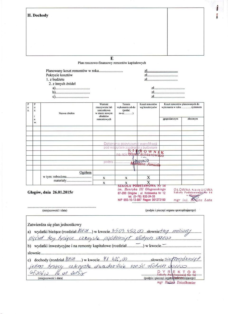 w roku systemem gpspodarczyiii zleconym W w tym: robocizna materiały Ogółem Dokoru :.v' P02Vlv"«Vi"i. v\'e;viikacij pocł va[ ^1 z budzglem po'.