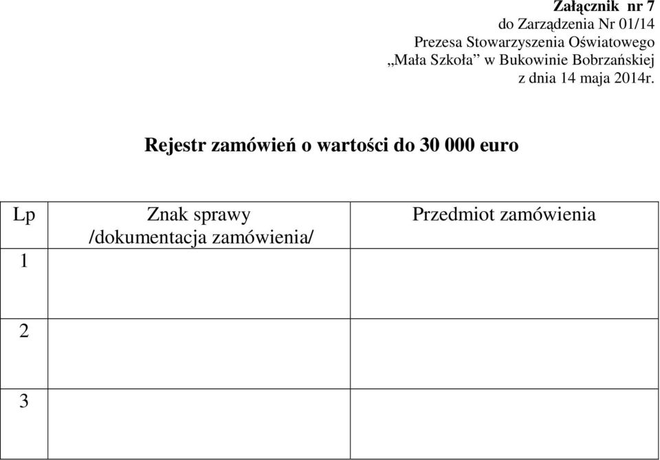 30 000 euro Lp 1 Znak sprawy