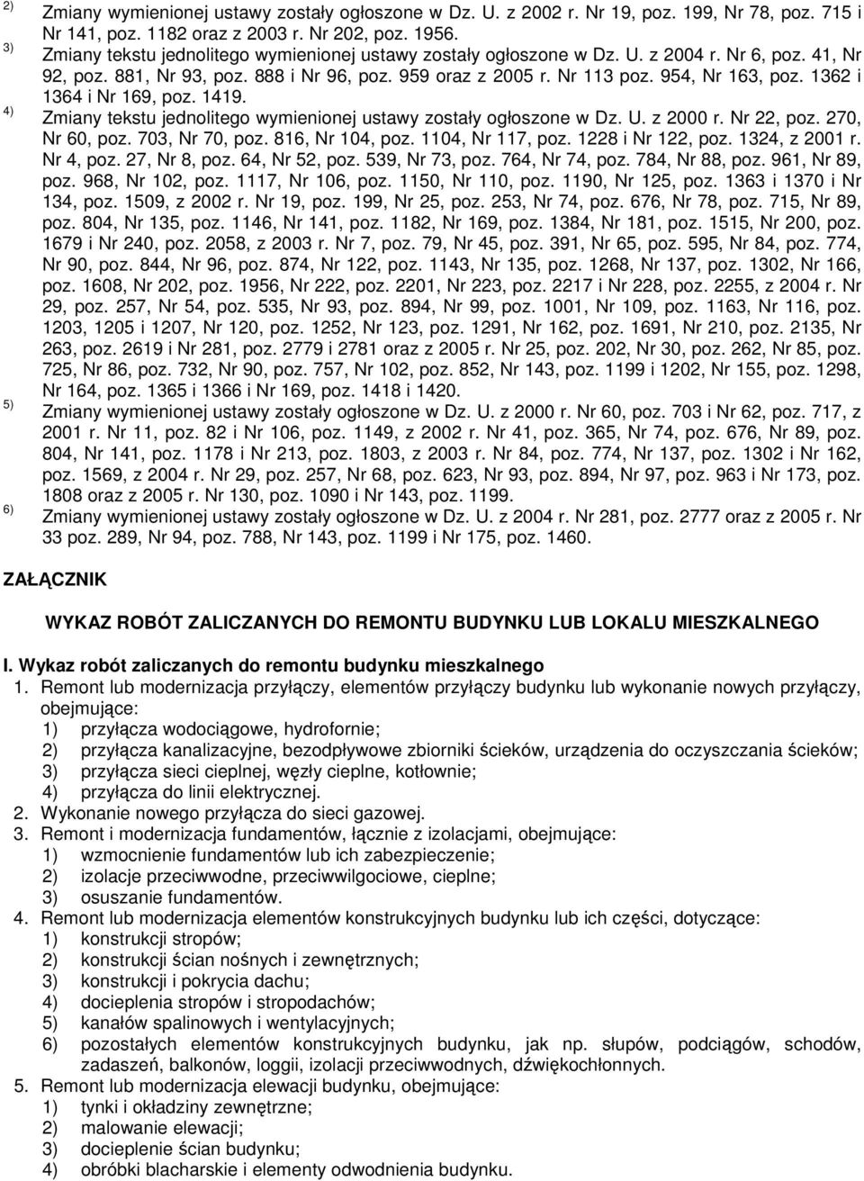 1362 i 1364 i Nr 169, poz. 1419. Zmiany tekstu jednolitego wymienionej ustawy zostały ogłoszone w Dz. U. z 2000 r. Nr 22, poz. 270, Nr 60, poz. 703, Nr 70, poz. 816, Nr 104, poz. 1104, Nr 117, poz.