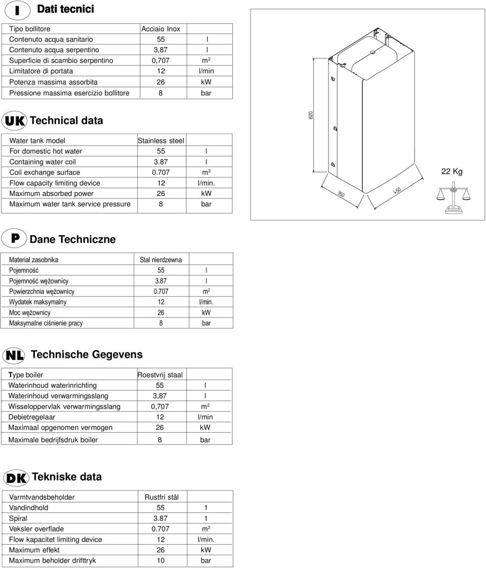 707 m 2 Flow capacity limiting device 12 l/min.