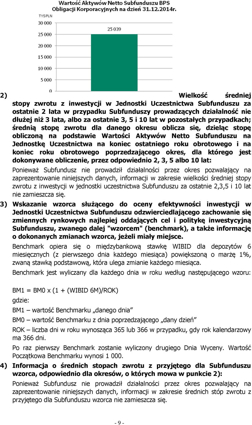 ostatniego roku obrotowego i na koniec roku obrotowego poprzedzającego okres, dla którego jest dokonywane obliczenie, przez odpowiednio 2, 3, 5 albo 10 lat: Ponieważ Subfundusz nie prowadził