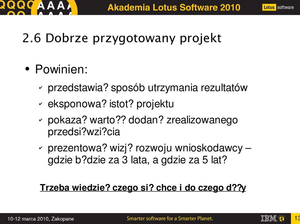 ? dodan? zrealizowanego przedsi?wzi?cia prezentowa? wizj?