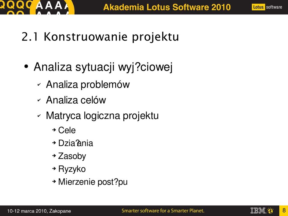 ciowej Analiza problemów Analiza celów