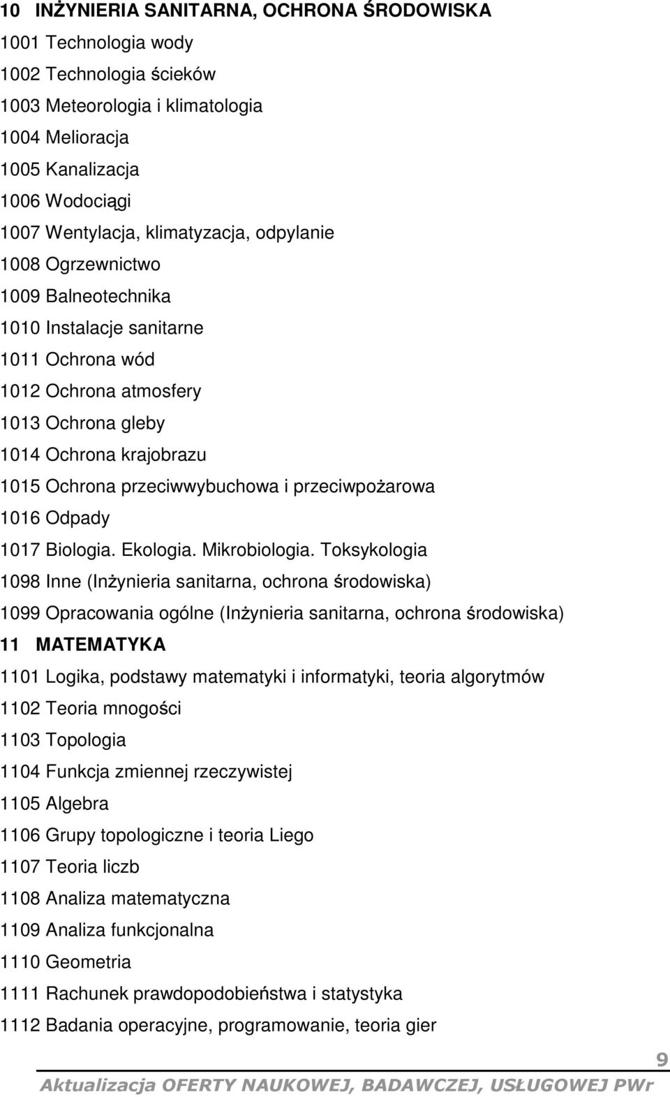 przeciwwybuchowa i przeciwpo arowa 1016 Odpady 1017 Biologia. Ekologia. Mikrobiologia.