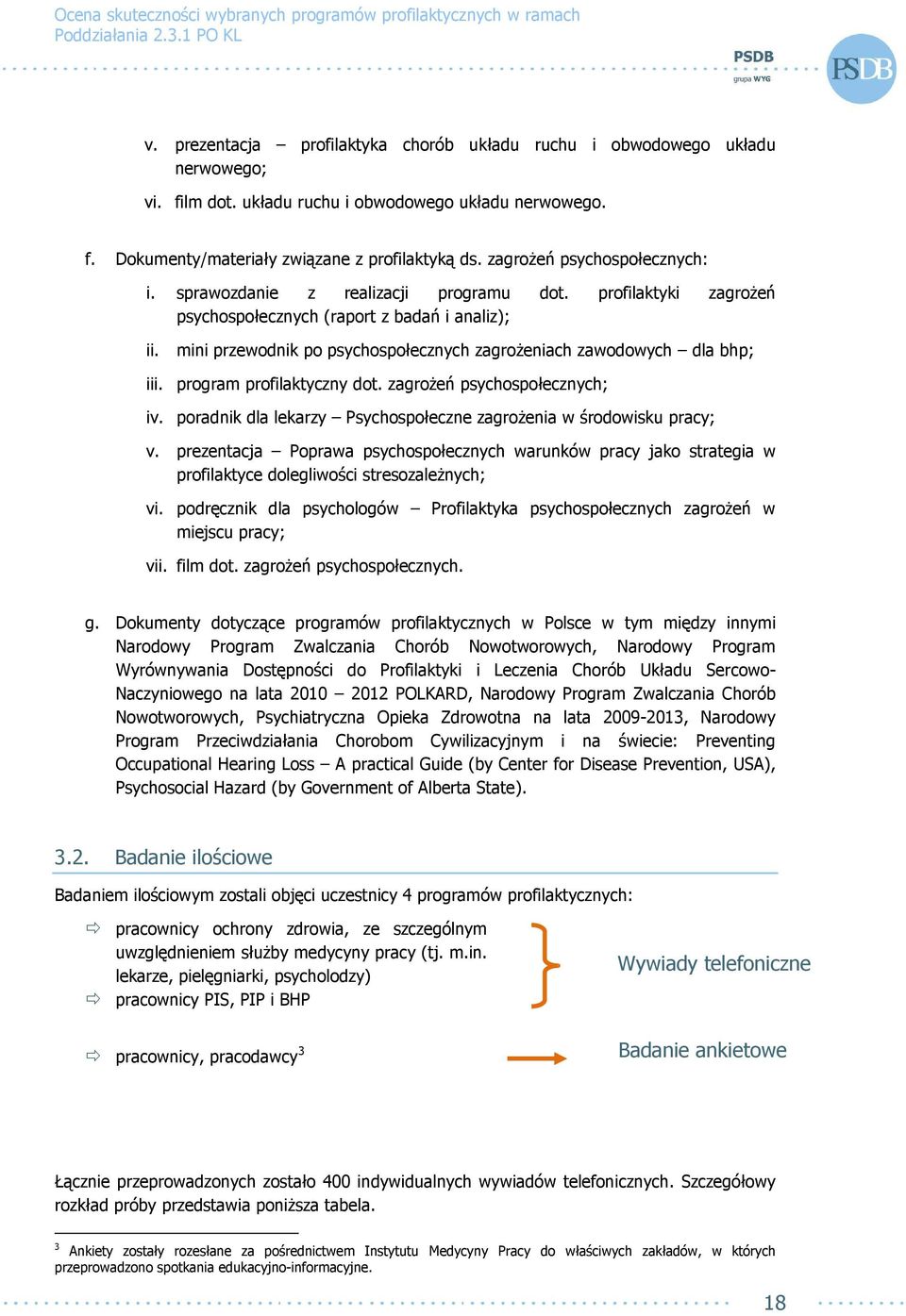 mini przewodnik po psychospołecznych zagroŝeniach zawodowych dla bhp; iii. program profilaktyczny dot. zagroŝeń psychospołecznych; iv.