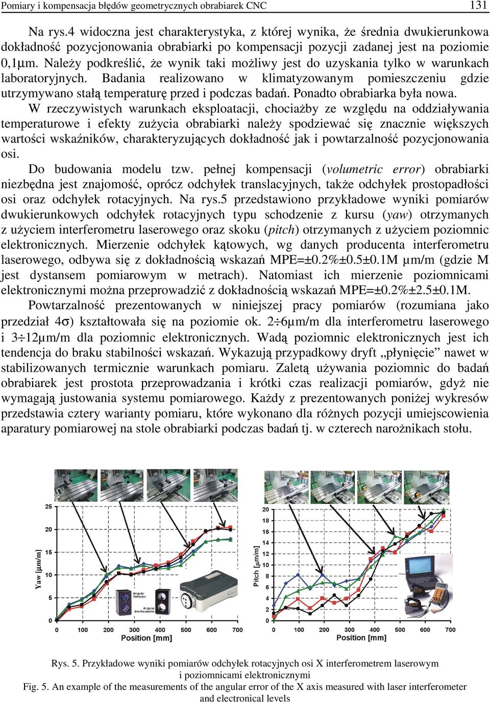 W rewisth wrunkh eksplotji hoiŝ e wględu n oddiłwni temperturowe i efekt uŝi orirki nleŝ spodiewć się nnie więksh wrtośi wskźników hrkterująh dokłdność jk i powtrlność pojonowni osi.