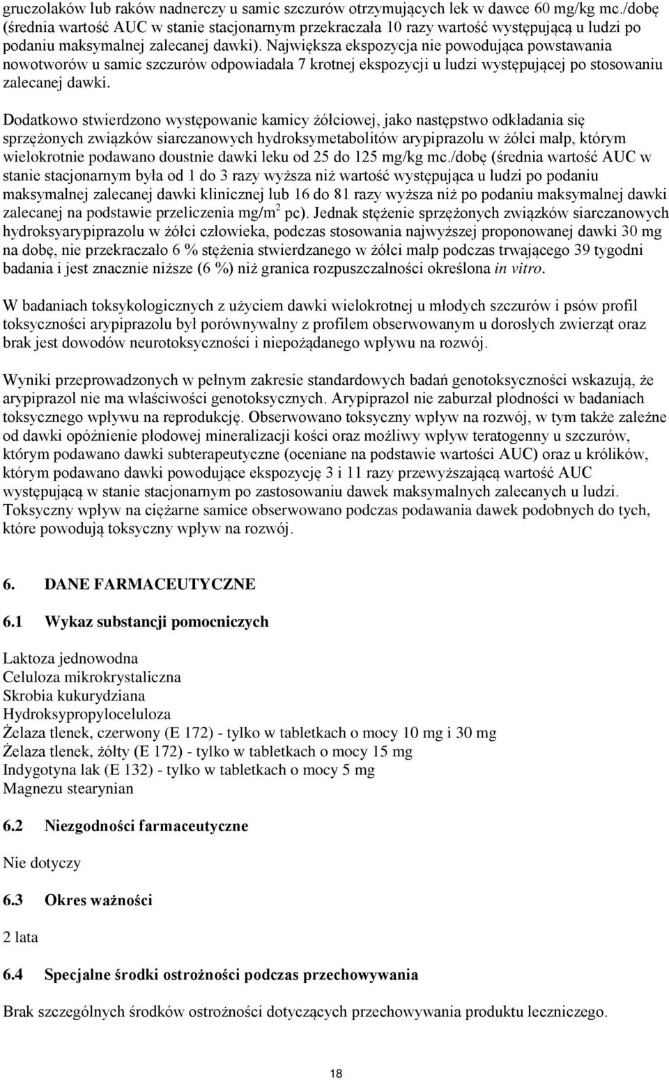 Największa ekspozycja nie powodująca powstawania nowotworów u samic szczurów odpowiadała 7 krotnej ekspozycji u ludzi występującej po stosowaniu zalecanej dawki.