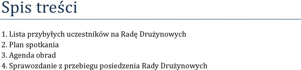 Drużynowych 2. Plan spotkania 3.