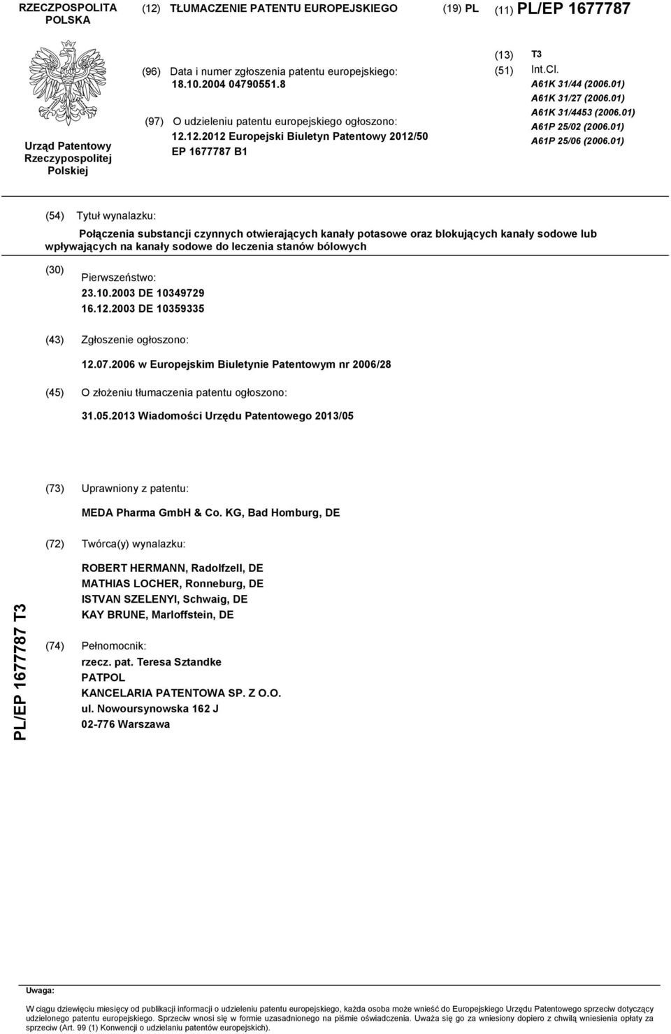 01) A61K 31/4453 (2006.01) A61P 25/02 (2006.01) A61P 25/06 (2006.