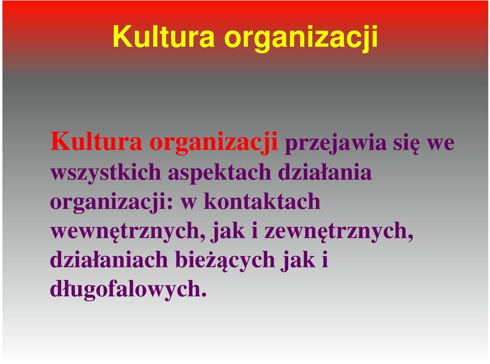 organizacji: w kontaktach wewnętrznych, jak i