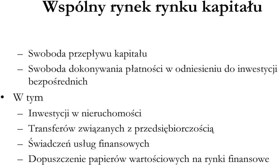 Inwestycji w nieruchomości Transferów związanych z przedsiębiorczością