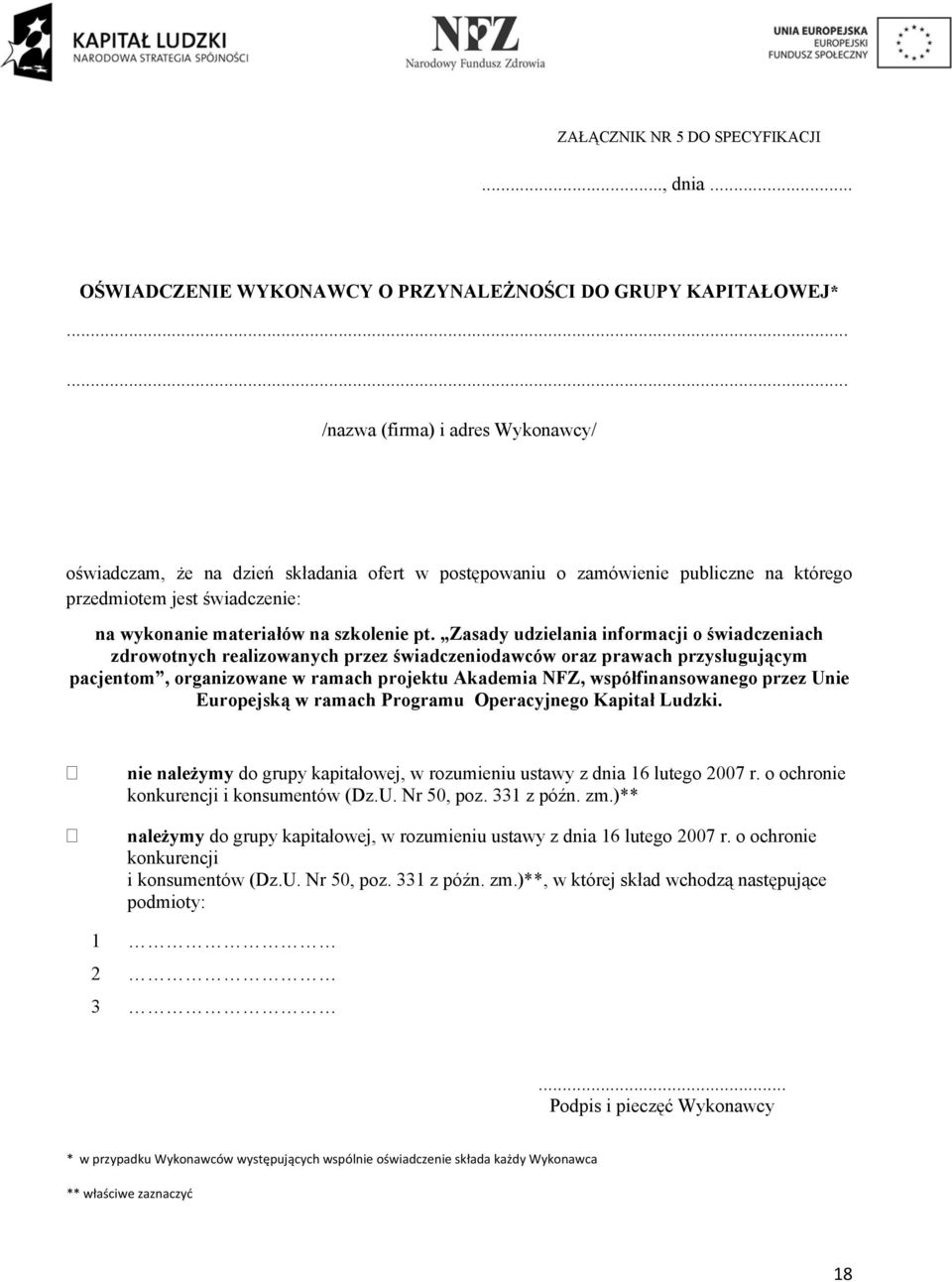 Zasady udzielania informacji o świadczeniach zdrowotnych realizowanych przez świadczeniodawców oraz prawach przysługującym pacjentom, organizowane w ramach projektu Akademia NFZ, współfinansowanego