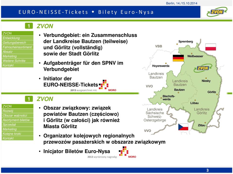 związkowy: związek powiatów Bautzen (częściowo) i Görlitz (w całości) jak również Miasta Görlitz Organizator