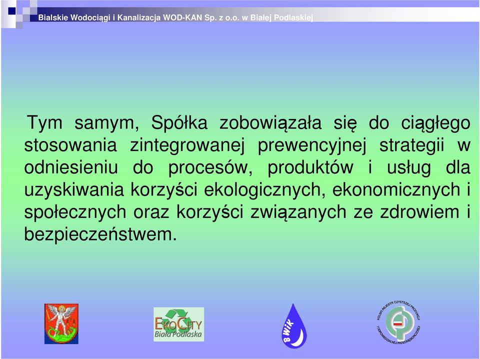 produktów i usług dla uzyskiwania korzyści ekologicznych,