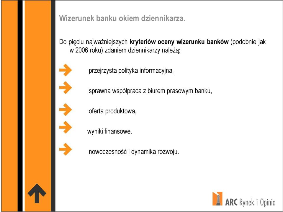 2006 roku) zdaniem dziennikarzy naleŝą: przejrzysta polityka informacyjna,