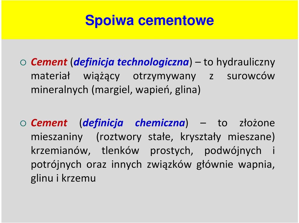 chemiczna) to złożone mieszaniny (roztwory stałe, kryształy mieszane) krzemianów,