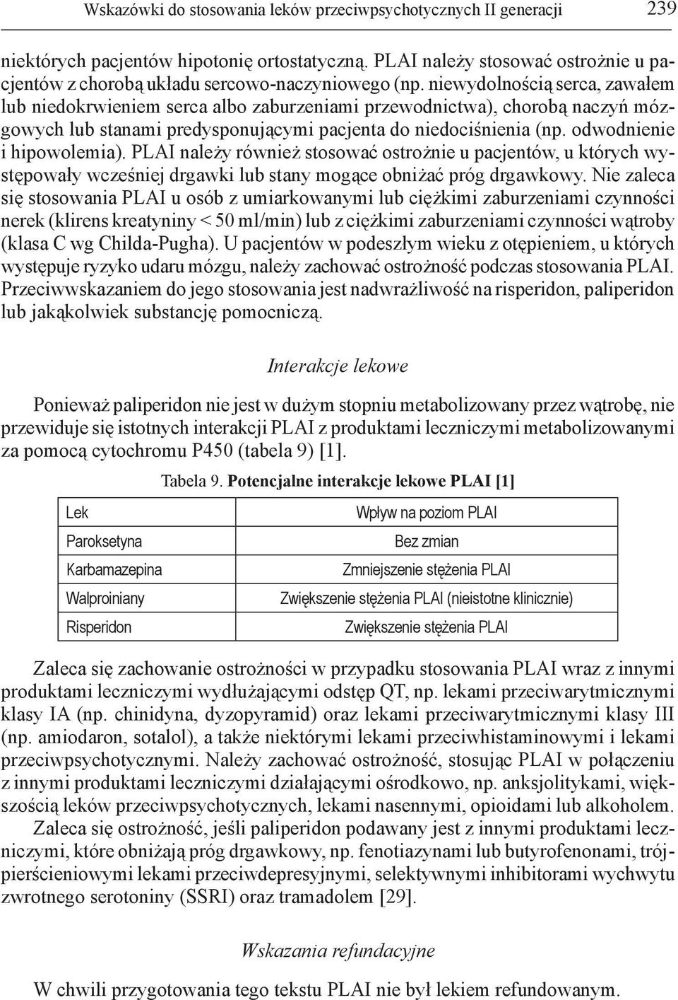 odwodnienie i hipowolemia). PLAI należy również stosować ostrożnie u pacjentów, u których występowały wcześniej drgawki lub stany mogące obniżać próg drgawkowy.